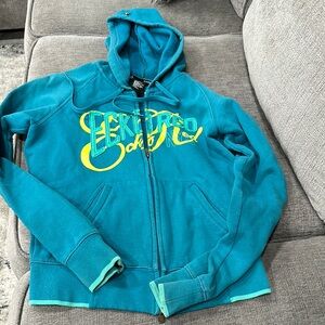 Echo Teal and Yellow Graphic Hoodie